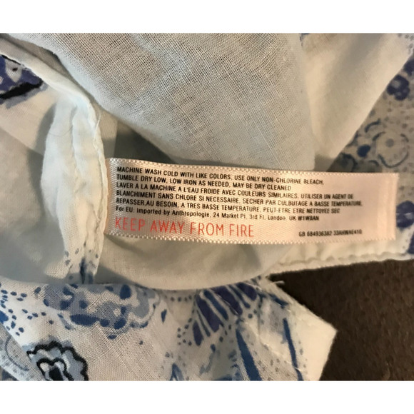 Anthropologie Mermaid Sea Holly Floral Tunic Top - Size Medium - New with Tag - Picture 11 of 11